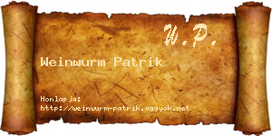 Weinwurm Patrik névjegykártya